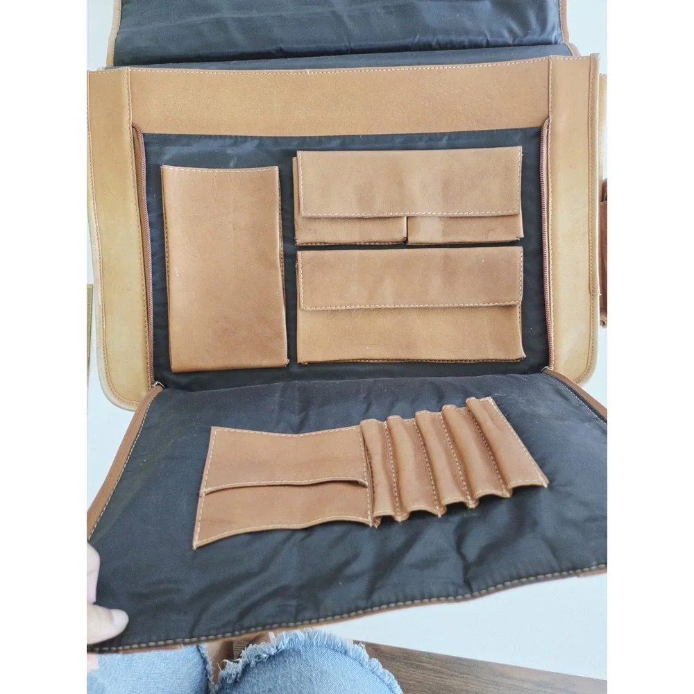 Vintage Charlie Leather Company Shoulder Computer Bag Sache